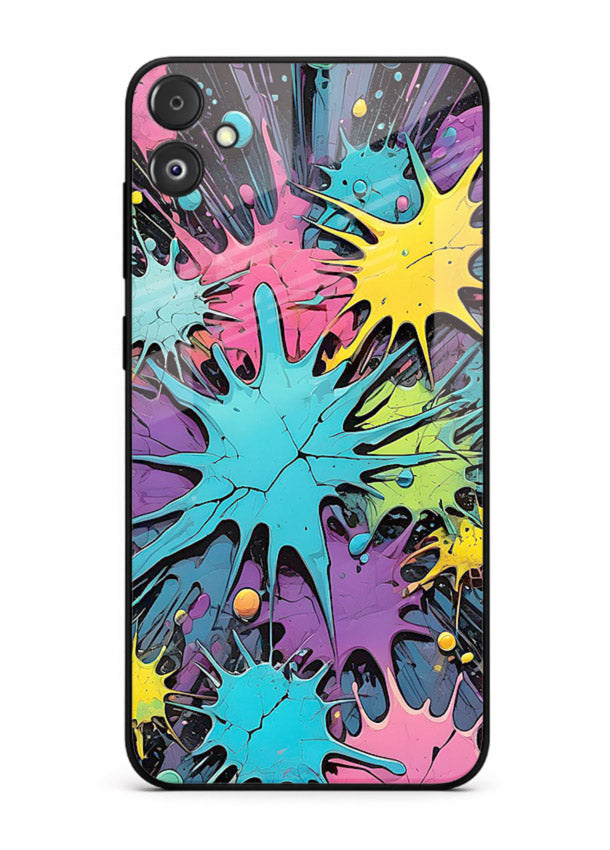 Neon Splash Explosion neon splash pattern Samsung F05 5G glass back cover