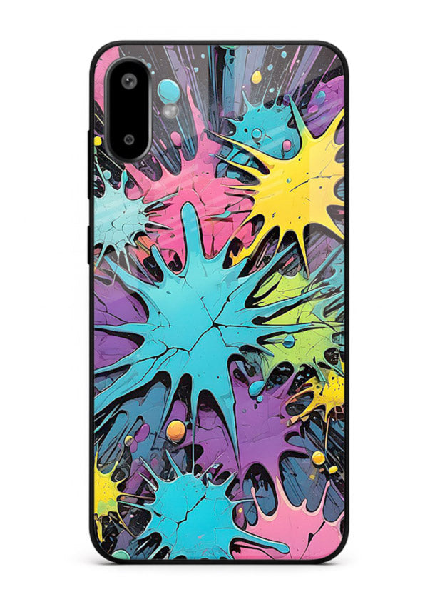 Neon Splash Explosion neon splash pattern Samsung F06 5G glass back cover