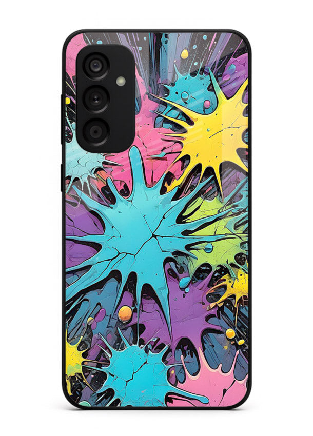 Neon Splash Explosion neon splash pattern Samsung F23 5G glass back cover