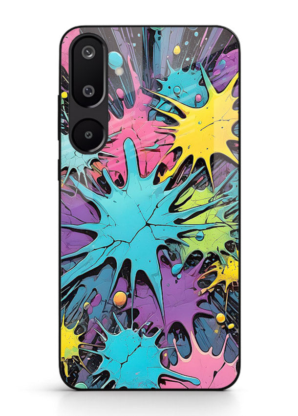 Neon Splash Explosion neon splash pattern Samsung F16 5G glass back cover