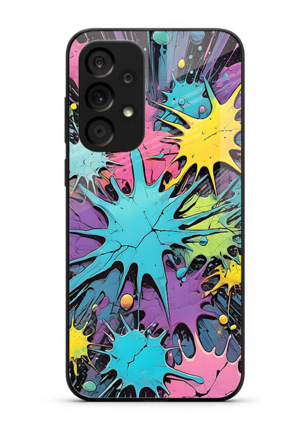 Neon Splash Explosion neon splash pattern Samsung M32 5G glass back cover