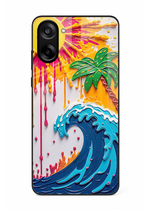 Neon Splash Wave bright abstract wave artwork OnePlus Nord CE5 glass back cover