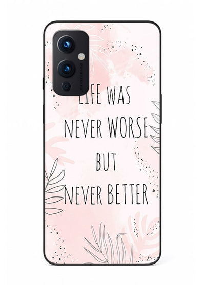 Healing pink quote artwork printed on OnePlus 9 Pro glass back cover with comforting tones.