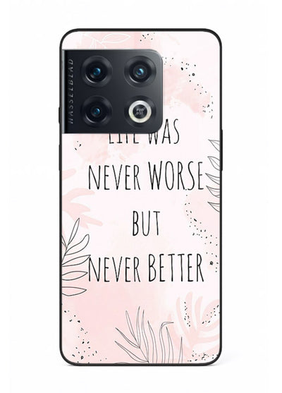 Healing pink quote artwork printed on OnePlus 10 Pro glass back cover with comforting tones.