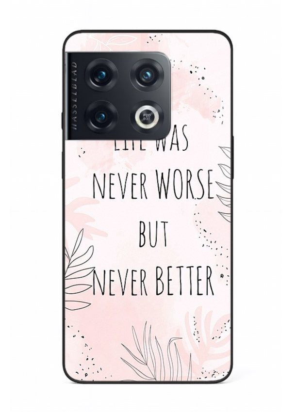 Healing pink quote artwork printed on OnePlus 10 Pro glass back cover with comforting tones.