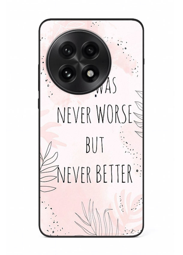 Healing pink quote artwork printed on OnePlus 13R glass back cover with comforting tones.