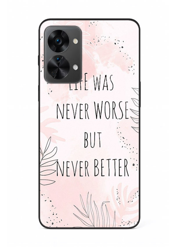 Healing pink quote artwork printed on OnePlus Nord 2T glass back cover with comforting tones.