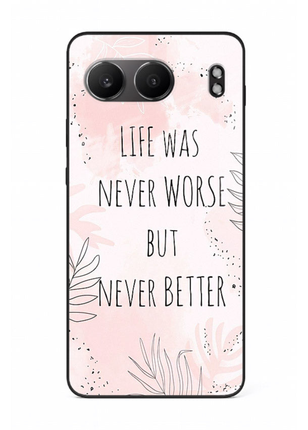 Healing pink quote artwork printed on OnePlus Nord 4 glass back cover with comforting tones.
