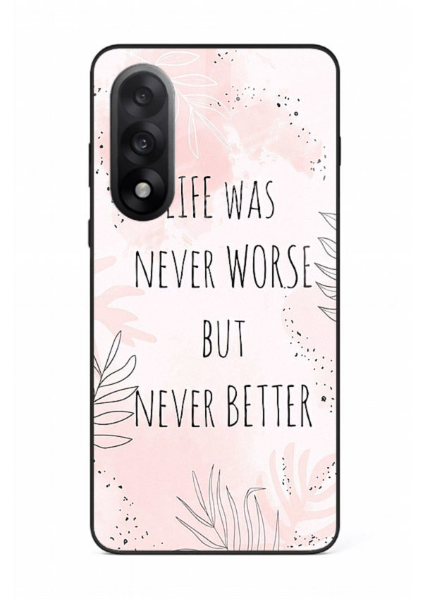 Healing pink quote artwork printed on OnePlus Nord 5 glass back cover with comforting tones.