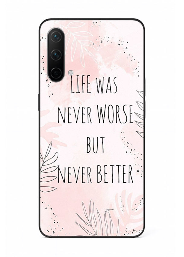 Healing pink quote artwork printed on OnePlus Nord CE 5G glass back cover with comforting tones.