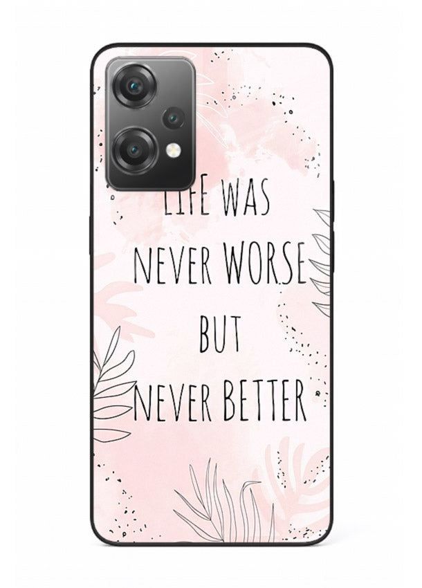 Healing pink quote artwork printed on OnePlus Nord CE2 Lite 5G glass back cover with comforting tones.