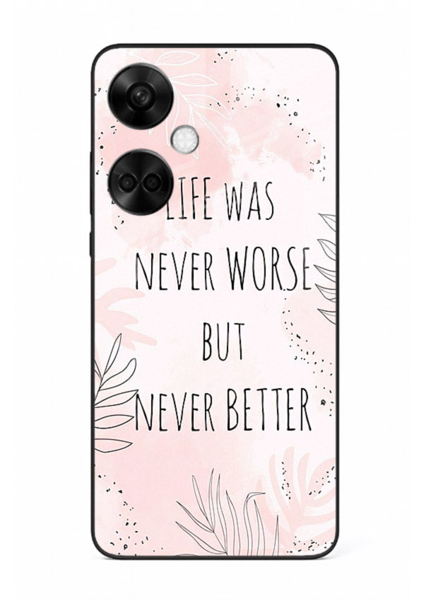 Healing pink quote artwork printed on OnePlus Nord CE3 glass back cover with comforting tones.