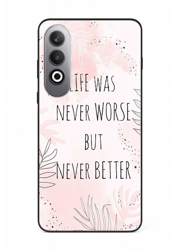Healing pink quote artwork printed on OnePlus Nord CE4 glass back cover with comforting tones.