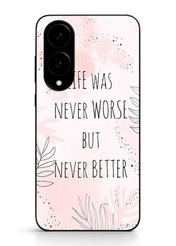 Healing pink quote artwork printed on Samsung S25 Edge glass back cover with comforting tones.