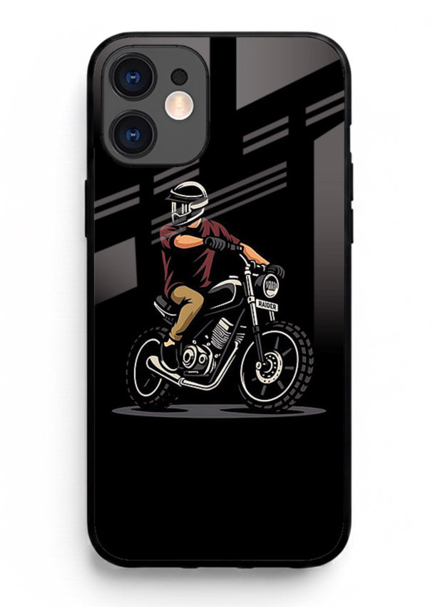 Night Rider Biker urban artwork iphone 11 glass back cover
