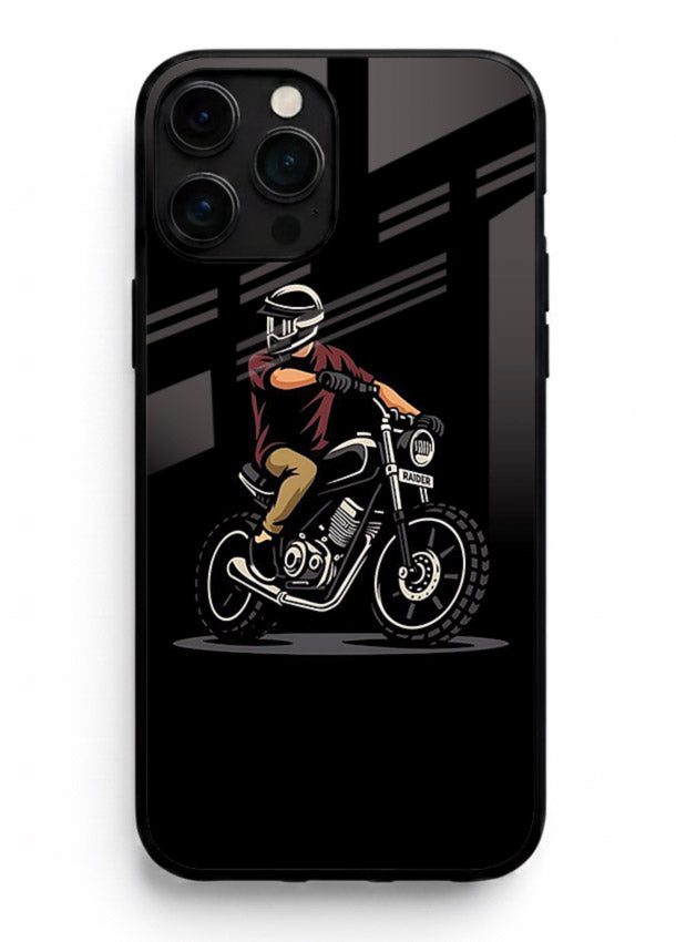 Night Rider Biker urban artwork iphone 13 pro max glass back cover