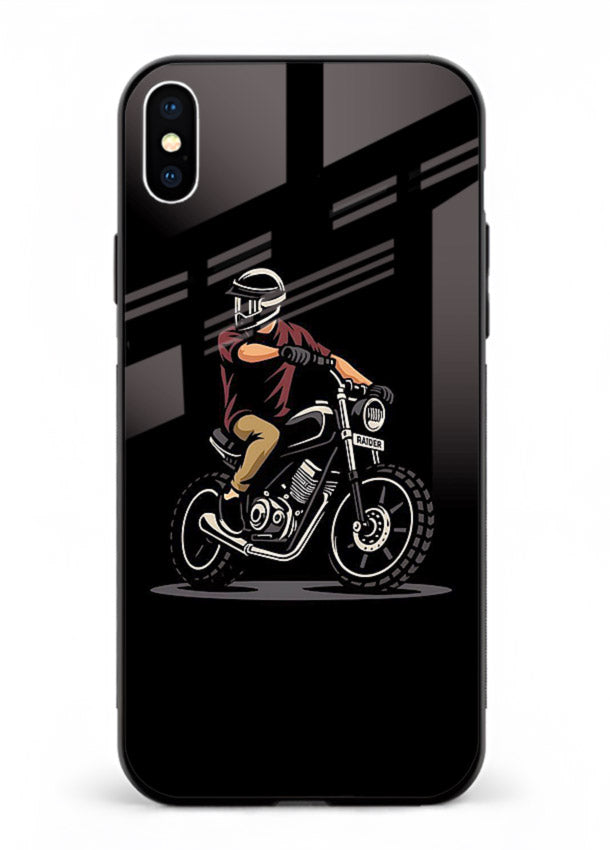 Night Rider Biker urban artwork iphone xs max glass back cover