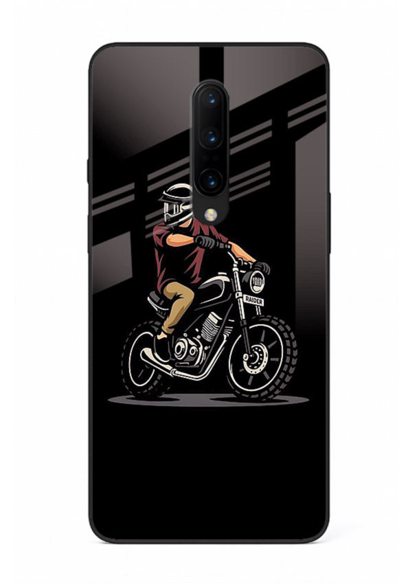 Night Rider Biker urban artwork OnePlus 8 glass back cover