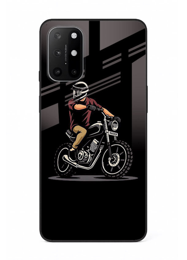 Night Rider Biker urban artwork OnePlus 8T glass back cover