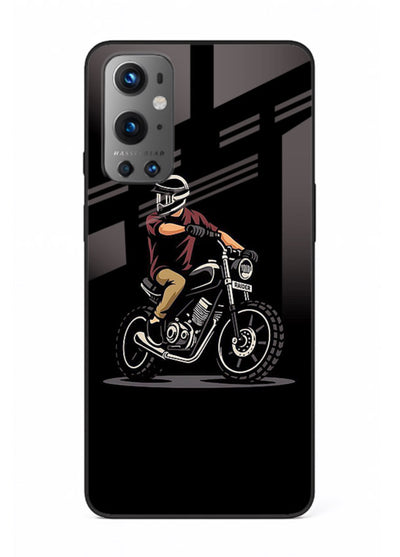 Night Rider Biker urban artwork OnePlus 9 glass back cover