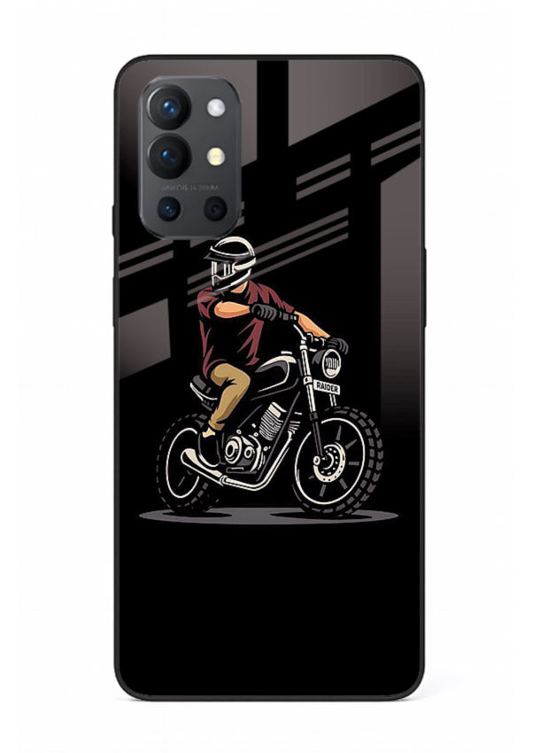 Night Rider Biker urban artwork OnePlus 9R glass back cover