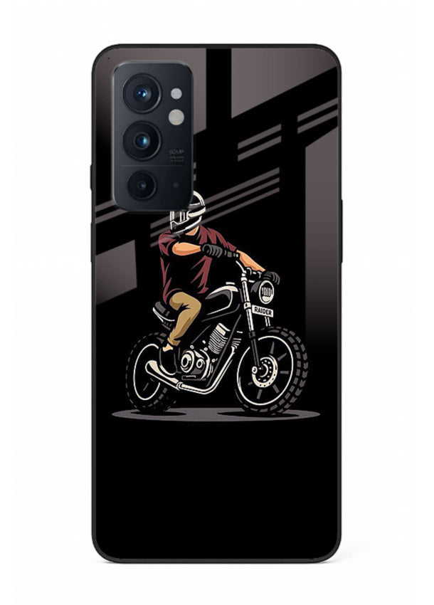 Night Rider Biker urban artwork OnePlus 9RT glass back cover