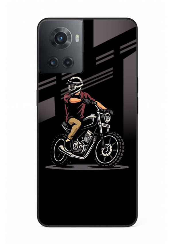 Night Rider Biker urban artwork OnePlus 10R glass back cover