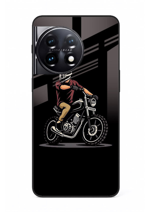 Night Rider Biker urban artwork OnePlus 11 glass back cover
