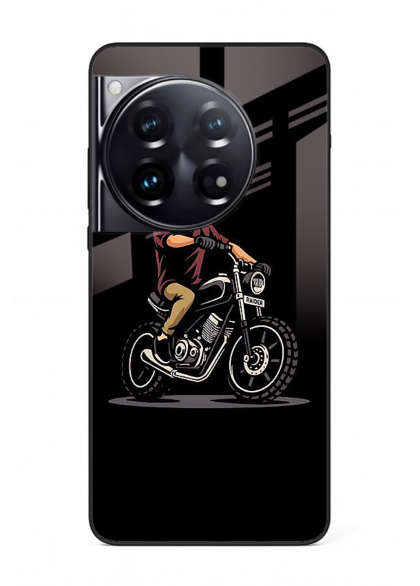 Night Rider Biker urban artwork OnePlus 12 glass back cover