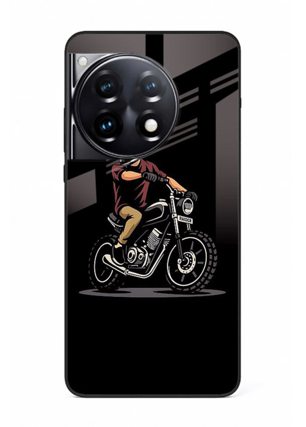 Night Rider Biker urban artwork OnePlus 12R glass back cover