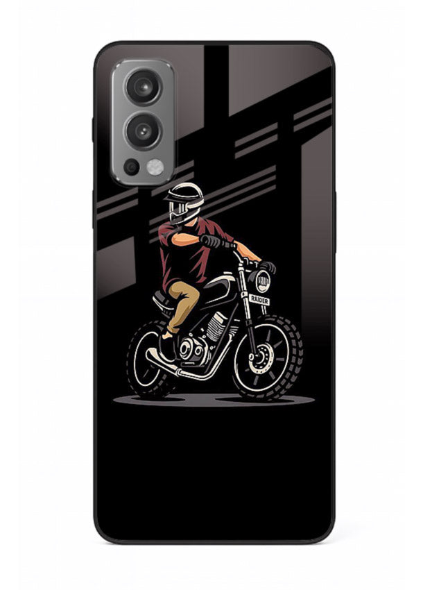 Night Rider Biker urban artwork OnePlus Nord 2 glass back cover