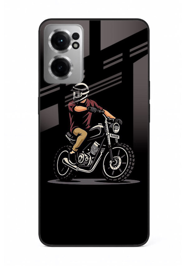 Night Rider Biker urban artwork OnePlus Nord CE2 5G glass back cover
