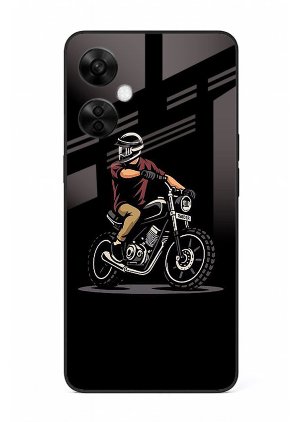 Night Rider Biker urban artwork OnePlus Nord CE3 Lite glass back cover