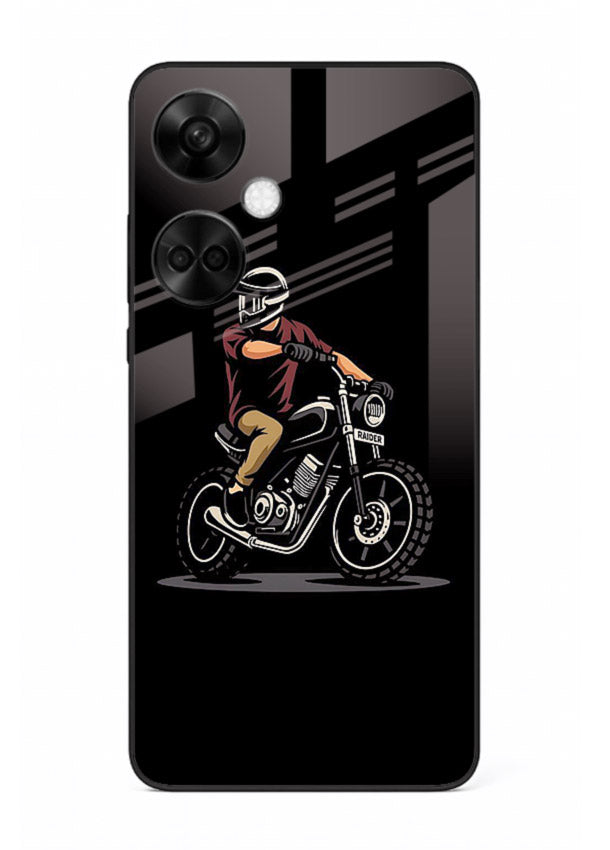 Night Rider Biker urban artwork OnePlus Nord CE3 glass back cover