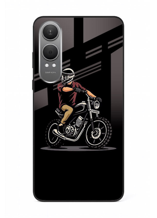 Night Rider Biker urban artwork OnePlus Nord CE4 Lite glass back cover