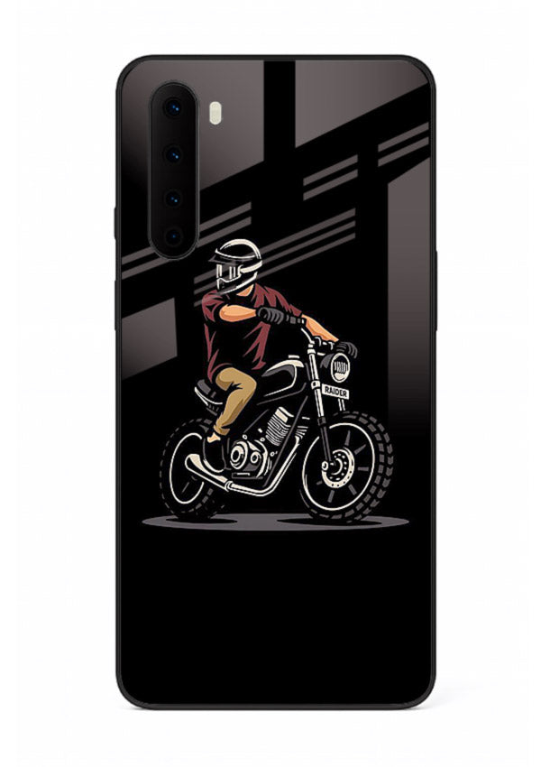 Night Rider Biker urban artwork OnePlus Nord glass back cover