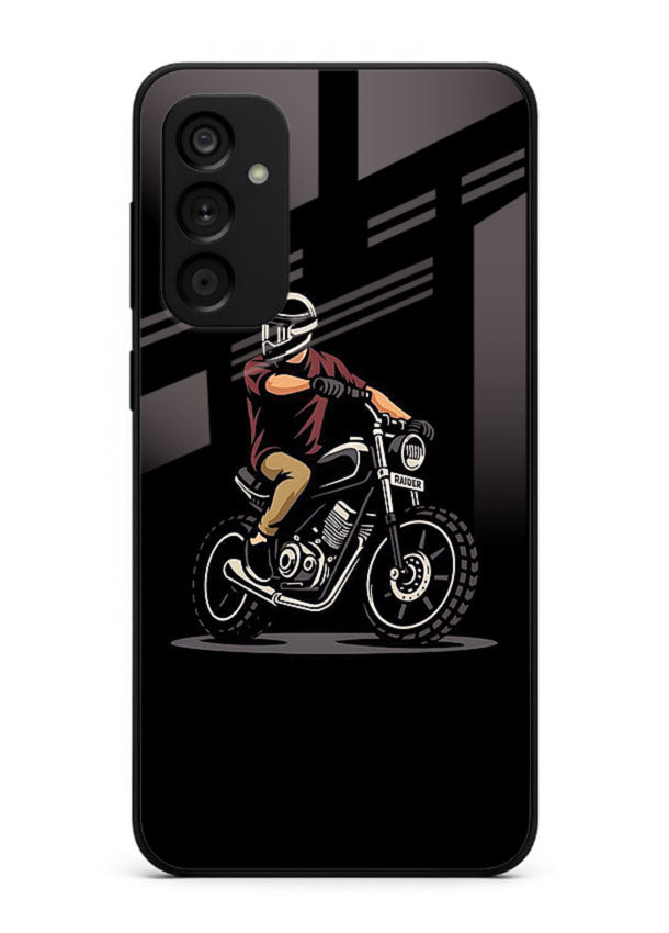 Night Rider Biker urban artwork Samsung F54 5G glass back cover