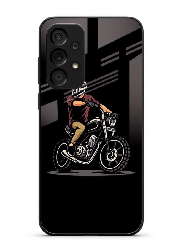 Night Rider Biker urban artwork Samsung A33 5G glass back cover