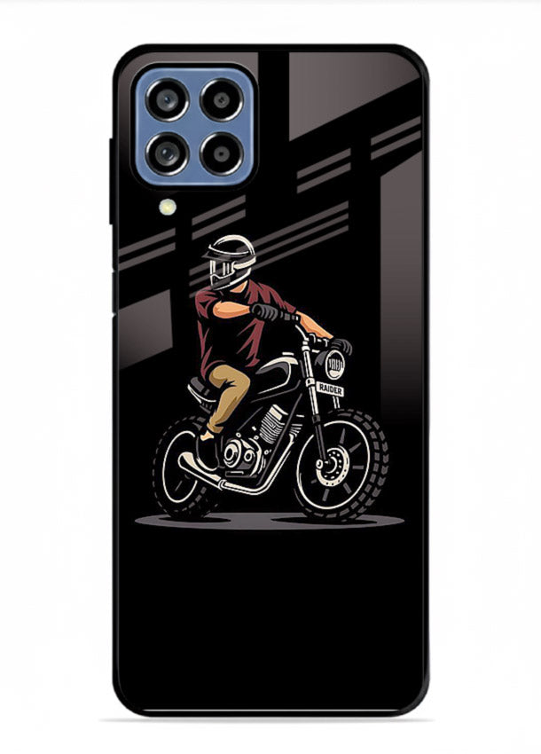 Night Rider Biker urban artwork Samsung F12 5G glass back cover