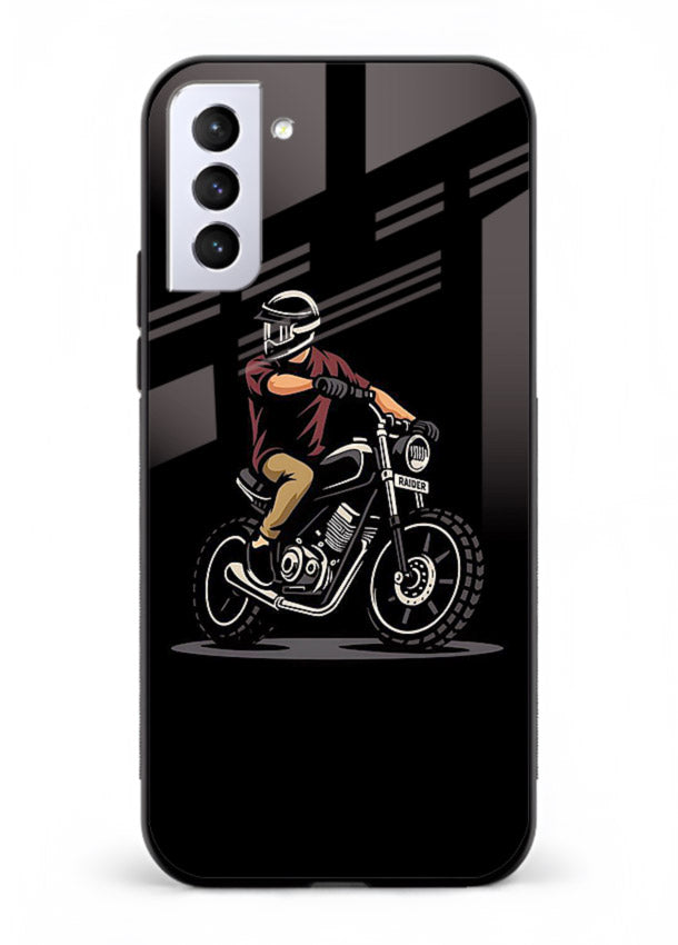 Night Rider Biker urban artwork Samsung S21 Plus glass back cover