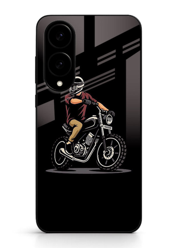 Night Rider Biker urban artwork Samsung S25 Edge glass back cover