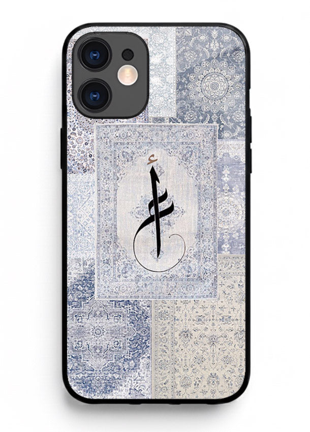 Blue minimal calligraphy artwork printed on premium tempered glass iPhone 11 back cover