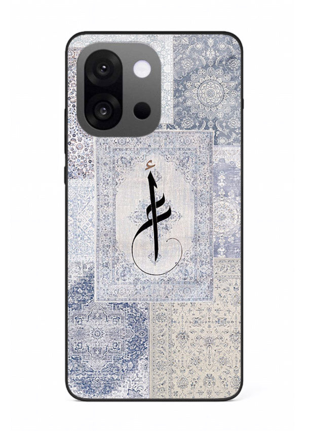 Blue minimal calligraphy artwork printed on premium tempered glass OnePlus 13s back cover