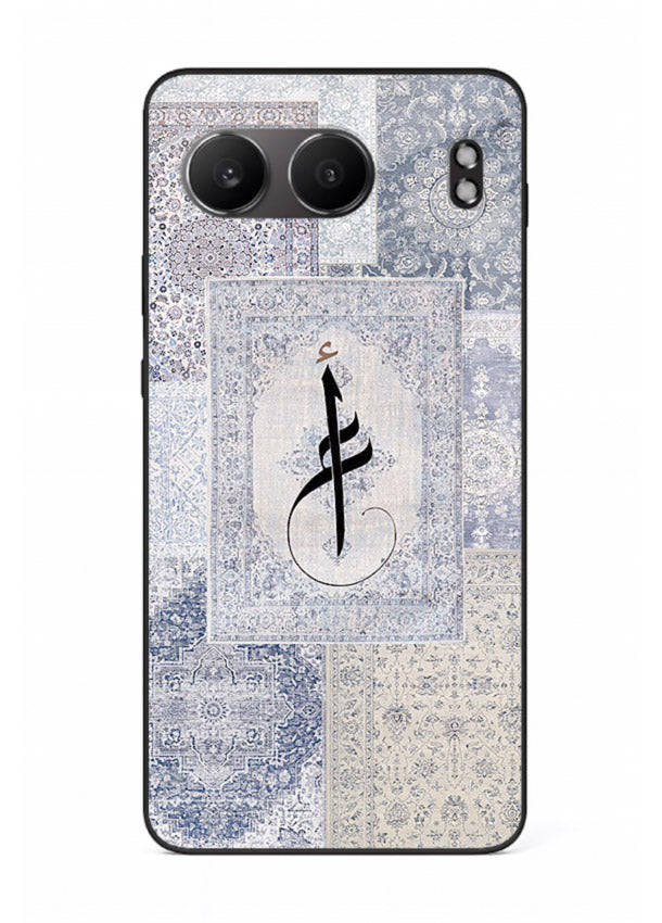 Blue minimal calligraphy artwork printed on premium tempered glass OnePlus Nord 4 back cover