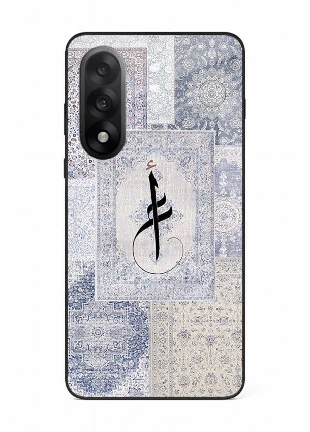 Blue minimal calligraphy artwork printed on premium tempered glass OnePlus Nord 5 back cover