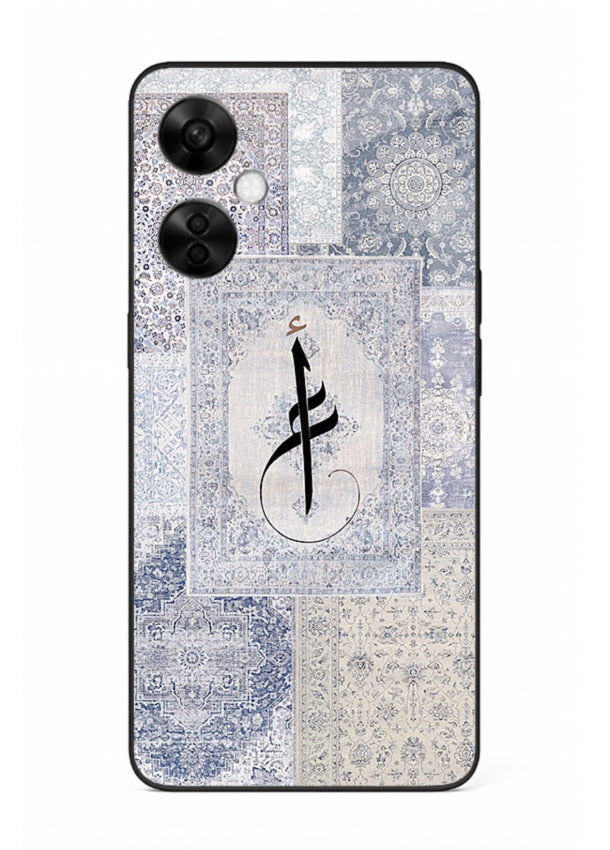 Blue minimal calligraphy artwork printed on premium tempered glass OnePlus Nord CE3 Lite back cover