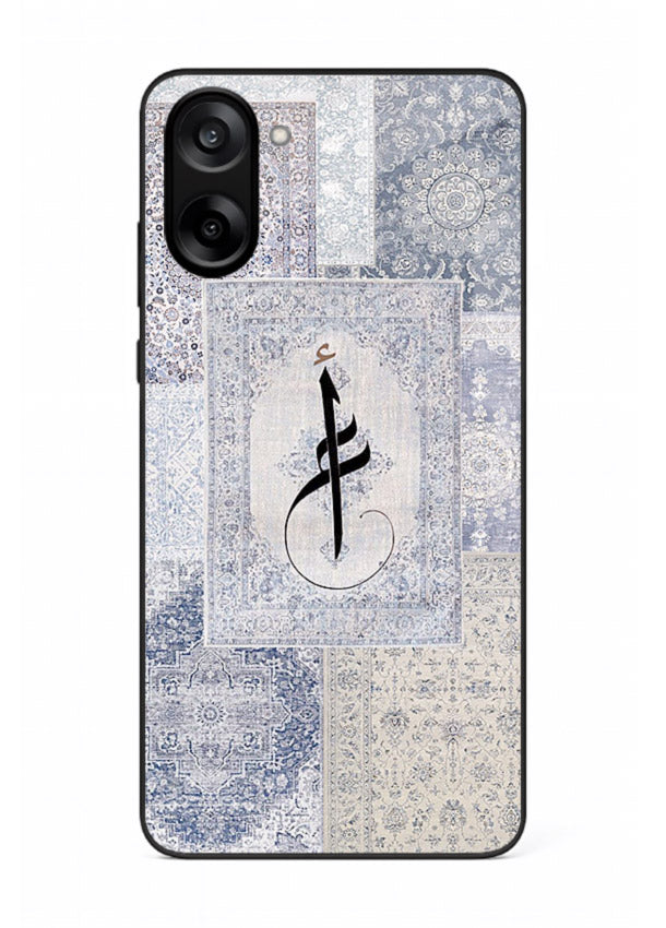 Blue minimal calligraphy artwork printed on premium tempered glass OnePlus Nord CE5 back cover