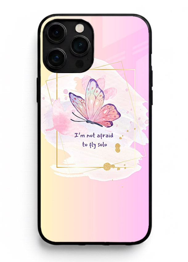 Pastel wing artwork printed on iphone 16 pro max glass back cover with dreamy gradients.