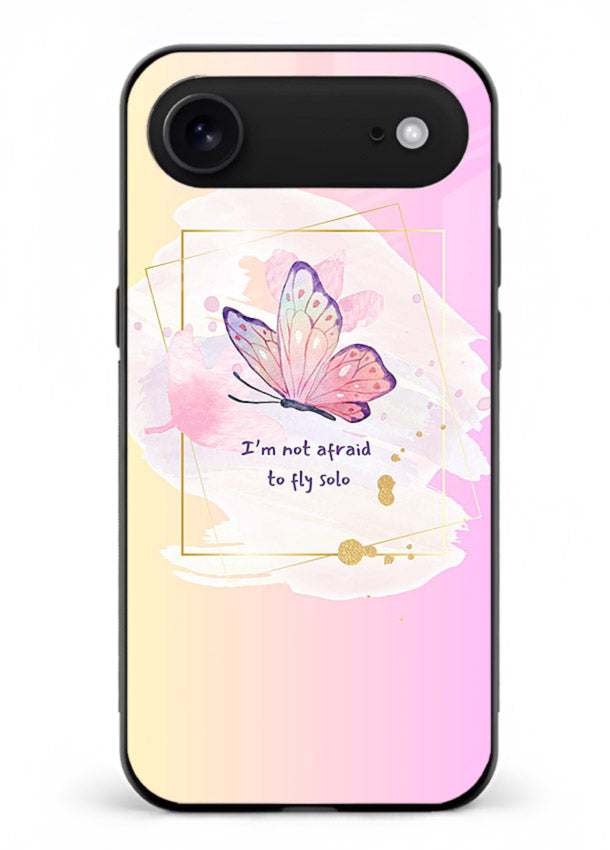 Pastel wing artwork printed on iphone 17 air glass back cover with dreamy gradients.