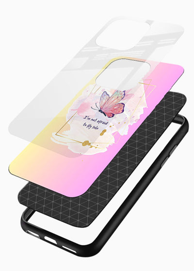 Pastel wing artwork printed on glossy vibrant premium glass back cover with dreamy gradients. - Angle Layers